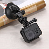 Car Sucker Bracket for GoPro DJI Osmo Action Camera Tripod Mount Record Holder Stand  black