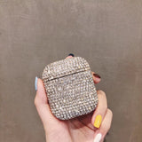 For airpods1/2 Protective Cover Fashion Rhinestone Wireless Bluetooth Headset Charging Box Protective Case Silver