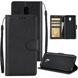For Samsung J7 2017 European Edition/J730/J7 PRO PU Leather Protective Phone Case with 3 Card Position Golden