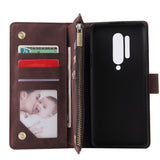 For One plus 8 pro Mobile Phone Case Smartphone Shell Wallet Design Zipper Closure Overall Protection Cellphone Cover  3 brown