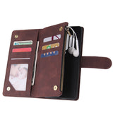 For One plus 8 pro Mobile Phone Case Smartphone Shell Wallet Design Zipper Closure Overall Protection Cellphone Cover  3 brown