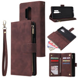 For One plus 8 pro Mobile Phone Case Smartphone Shell Wallet Design Zipper Closure Overall Protection Cellphone Cover  3 brown