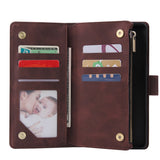 For One plus 8 pro Mobile Phone Case Smartphone Shell Wallet Design Zipper Closure Overall Protection Cellphone Cover  3 brown