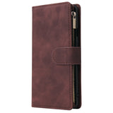 For One plus 8 pro Mobile Phone Case Smartphone Shell Wallet Design Zipper Closure Overall Protection Cellphone Cover  3 brown