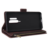 For One plus 8 pro Mobile Phone Case Smartphone Shell Wallet Design Zipper Closure Overall Protection Cellphone Cover  3 brown