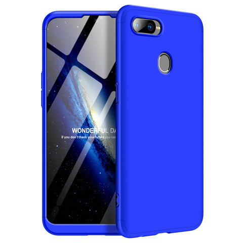 For OPPO F9/F9 Pro 3 in 1 360 Degree Non-slip Shockproof Full Protective Case blue