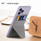 Sticky Invisible Mobile Phone Holder Cellphone Stand Foldable Smartphone Desk Mount Magnetic Ring Buckle gray