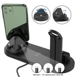 Wireless Charger 4-in-1 10W Fast Charging Stand for Apple Watch 5 4 3 Airpods Pro Station Dock For iPhone 11 XS XR X 8 white