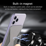 Sticky Invisible Mobile Phone Holder Cellphone Stand Foldable Smartphone Desk Mount Magnetic Ring Buckle red