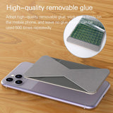 Sticky Invisible Mobile Phone Holder Cellphone Stand Foldable Smartphone Desk Mount Magnetic Ring Buckle gray