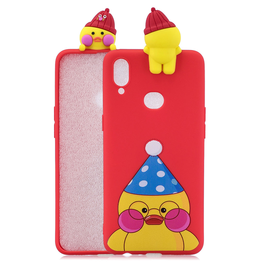 For Samsung A10S A20S Color Painting 3D Cartoon Animal Full Protective Soft TPU Mobile Phone Case red