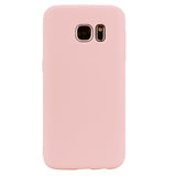 for Samsung S7 edge Cute Candy Color Matte TPU Anti-scratch Non-slip Protective Cover Back Case Light pink