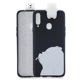 For Samsung A10S A20S Color Painting 3D Cartoon Animal Full Protective Soft TPU Mobile Phone Case black
