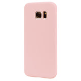 for Samsung S7 edge Cute Candy Color Matte TPU Anti-scratch Non-slip Protective Cover Back Case Light pink