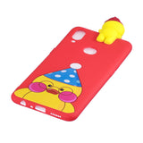 For Samsung A10S A20S Color Painting 3D Cartoon Animal Full Protective Soft TPU Mobile Phone Case red