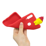 For Samsung A10S A20S Color Painting 3D Cartoon Animal Full Protective Soft TPU Mobile Phone Case red