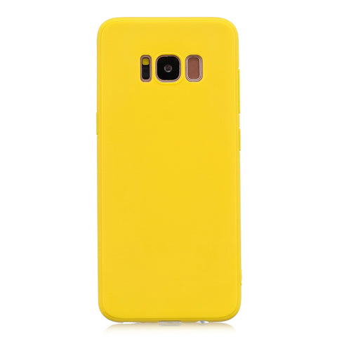 for Samsung S8 Lovely Candy Color Matte TPU Anti-scratch Non-slip Protective Cover Back Case yellow