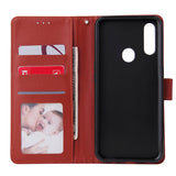 For OPPO A8 / A31/Realme XT / X2 Mobile Phone Case PU Buckle Closure Wallet Design Cards Slots All-round Protection Phone Cover  red