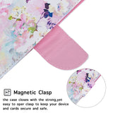 For Samsung J4 Plus/J6 Plus Cartoon Phone Shell Delicate Smartphone Case PU Leather Overall Protective Wallet Design Watercolor flower