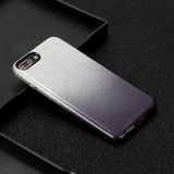 For iphone 6/6S/6 plus/6S plus/7/8/SE 2020 Phone Case Gradient Color Glitter Powder Phone Cover with Airbag Bracket black