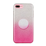 For iphone 6/6S/6 plus/6S plus/7/8/SE 2020 Phone Case Gradient Color Glitter Powder Phone Cover with Airbag Bracket Pink