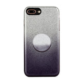 For iphone 6/6S/6 plus/6S plus/7/8/SE 2020 Phone Case Gradient Color Glitter Powder Phone Cover with Airbag Bracket black