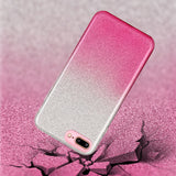 For iphone 6/6S/6 plus/6S plus/7/8/SE 2020 Phone Case Gradient Color Glitter Powder Phone Cover with Airbag Bracket Pink