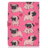 For iPad 10.5 2017/iPad 10.2 2019 Laptop Protective Case Color Painted Smart Stay PU Cover with Front Snap  Caring dog