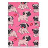For iPad 10.5 2017/iPad 10.2 2019 Laptop Protective Case Color Painted Smart Stay PU Cover with Front Snap  Caring dog