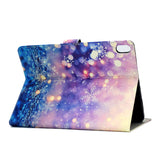 For iPad Pro 11 Laptop Protective Case Smart Stay Color Painted PU Cover with Front Snap Purple quicksand