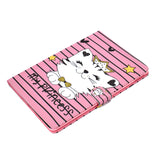 For iPad 10.5 2017/iPad 10.2 2019 Laptop Protective Case Color Painted Smart Stay PU Cover with Front Snap  Crown cat