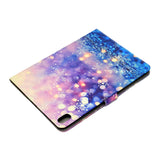 For iPad Pro 11 Laptop Protective Case Smart Stay Color Painted PU Cover with Front Snap Purple quicksand