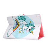 For iPad 10.5 2017/iPad 10.2 2019 Laptop Protective Case Color Painted Smart Stay PU Cover with Front Snap  single horned horse