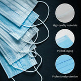 Face Masks Disposable 3 Layers Dustproof Mask Facial Protective Cover Masks Set Anti-Dust Salon Earloop Mask blue_10PCS