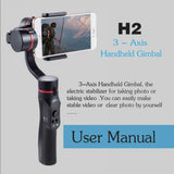 Three-Axis Handheld Smartphone Gimbal Stabilizer Mobile Phone Balancer Counterweight Photography black