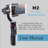 Three-Axis Handheld Smartphone Gimbal Stabilizer Mobile Phone Balancer Counterweight Photography black
