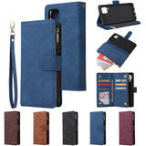 For HUAWEI P40 Lite Leather Mobile Phone Cover with Zipper Purse Cards Slot Phone Bracket 4 brown