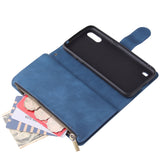 For Samsung A01 Case Smartphone Shell Wallet Design Zipper Closure Overall Protection Cellphone Cover  2 blue