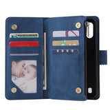 For Samsung A01 Case Smartphone Shell Wallet Design Zipper Closure Overall Protection Cellphone Cover  2 blue