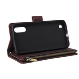 For Samsung A01 Case Smartphone Shell Wallet Design Zipper Closure Overall Protection Cellphone Cover  1 black