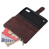 For Samsung A01 Case Smartphone Shell Wallet Design Zipper Closure Overall Protection Cellphone Cover  1 black