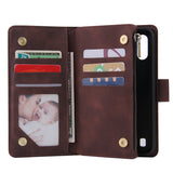For Samsung A01 Case Smartphone Shell Wallet Design Zipper Closure Overall Protection Cellphone Cover  2 blue