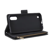 For Samsung A01 Case Smartphone Shell Wallet Design Zipper Closure Overall Protection Cellphone Cover  1 black