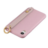 For VIVO V15 Simple Solid Color Chic Wrist Rope Bracket Matte TPU Anti-scratch Non-slip Protective Cover Back Case 11 Lotus pink