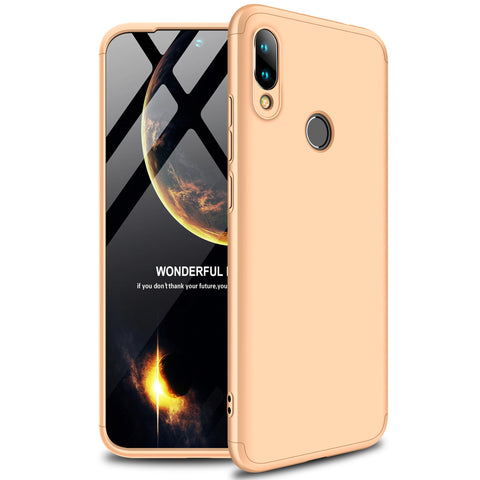 for Redmi NOTE 7 Ultra Slim PC Back Cover Non-slip Shockproof 360 Degree Full Protective Case gold_Redmi NOTE 7