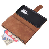 For One plus 8 pro Mobile Phone Case Smartphone Shell Wallet Design Zipper Closure Overall Protection Cellphone Cover  4 brown