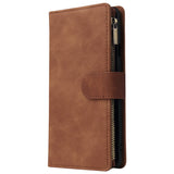 For One plus 8 pro Mobile Phone Case Smartphone Shell Wallet Design Zipper Closure Overall Protection Cellphone Cover  4 brown
