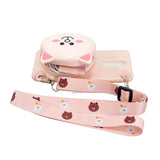 For OPPO F11/F11 Pro Cellphone Case Mobile Phone TPU Shell Shockproof Cover with Cartoon Cat Pig Panda Coin Purse Lovely Shoulder Starp  Pink