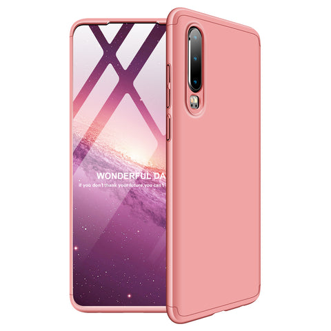 For HUAWEI P30 LITE Ultra Slim PC Back Cover Non-slip Shockproof 360 Degree Full Protective Case Rose gold