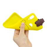 For Samsung A10S A20S Color Painting 3D Cartoon Animal Full Protective Soft TPU Mobile Phone Case yellow